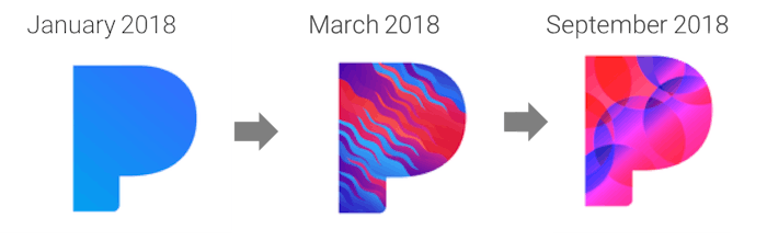 History of Pandora's mobile app icon over 2018 - US Apple App Store 